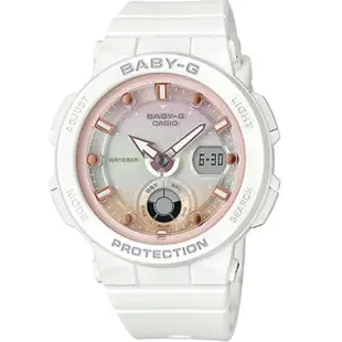 【CASIO 卡西歐】Baby-G 海洋渡假 霓虹手錶-白(BGA-250-7A2)