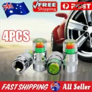 4x CAR TYRE TIRE PRESSURE MONITOR VALVE AIR CAP SENSOR INDICATOR 3 COLOUR GUAGE-