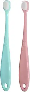 UTHCLO 2pcs Kids Toothbrush Newborn Soft Bristle Brush Set for Brushing and Teething Nipple Straw Brush
