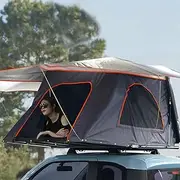 3s Quick-Open Car Roof Tent, 2-3 Person Automatic Rooftop Tent, Waterproof Pop-Up Tent with Telescopic Ladder, Outdoor Camping Tent Shelter with Mattress,4 Seasons