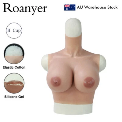 Roanyer H Cup Silicone Breast Forms Plate Fake Boobs Crossdressers Drag Queen