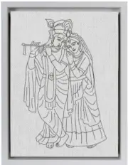 1 pc Radha Krishna DIY Framed Canvas Base For Painting HomeDeco Wall Decor