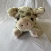 New Miyoni by Aurora Spotted Pig Piglet 16" Plush Stuffed Animal Gray White Pink