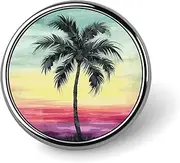 [FZMVSQH] Tropical Palm Tree Printed Round Button Pin Badges Metal Pinback Buttons 1 Inch Pins for Hat Shirt Clothing Bags Decoration, Circular, Aluminum, Circular, Aluminum