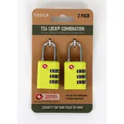 2pc Tosca TSA Approved Travel Luggage Suitcase Combination Safety Lock Yellow