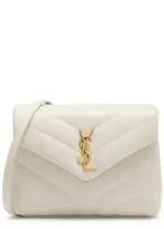Saint Laurent Loulou Toy Quilted Cross Body Bag, Leather Bag, White One Size