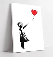 [CanvasArtShop] CANVAS WALL ART BANKSY BALLOON GIRL SOTHEBYS GRAFFITI 30MM DEEP FRAMED PRINT XL OPTIONS (18in x 12in / 45cm x 30cm)