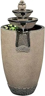 Indoor/Outdoor Waterfall Fountain Flowing Water Ornament Circulation, Suitable for Outdoor Patio Garden Backyard Decoration Little Surprise