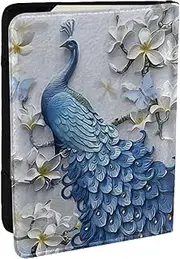 [JEJEA] Beautiful Peacock Print Travel Organizer Credit Cards Case Passport BookPassport Holder Cover Wallet forTraveling,, Black, One Size