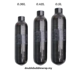 0.36l/0.42l/0.5l氣罐碳纖維黑色氣瓶潛水罐容量m18x1.5 300Bar