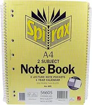 Spirax 605 2 Subject Notebook A4 250 Page