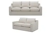 Divano Plushy 2 + 3 Seater Sofa Set Fabric Uplholstered Lounge Couch - Stone
