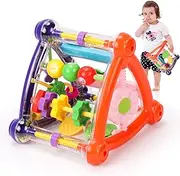 Qizebaby Baby Toys 6 to 12 Months,Busy Learners Activity Cube,8-in-1 Montessori Toys Gift Set for 12+ Months Boys & Girls，Early Learning Toys Birthday Toddler 1 2 3 Years Olds