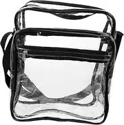 LOORGVEL Clear PVC Single Shoulder Crossbody Bag for Travel Transparent Pouch for Women for Work Stadium Sports and