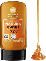 MANUKA DOCTOR - MGO 30+ SQUEEZY Manuka Honey Multifloral, 100% Pure New Zealand Honey. Certified. Guaranteed. RAW. Non-GMO (300g)