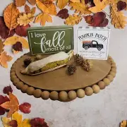 NWT Fall Decor Set Pumpkin Patch, Pinecones, I love fall sign, Faux Indian corn