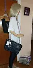 NWT Ellen Tracey quilted top flap satchel