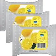 GINNI Wet Wipes, Cleansing & Makeup Remover Wipes, Wet Tissues for Face Moisturizing With Lemon Freshness (Pack of 3) 30 Wipes/Pack