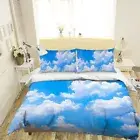 3D White Cloud ZHUA932 Bed Pillowcases Quilt Duvet Cover Set Queen King Zoe