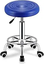 Adjustable Rolling Stool with Wheels, Swivel Salon Shop Stool, Comfy Round Seat, Heavy Duty Chair (45-58cm),B