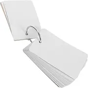 TOGEVAL 1 Set Portable Blank Flash Cards Writing Cards for DIY Learning Note Taking and Memory Recall for Vocabulary Plans and Messages with Ring