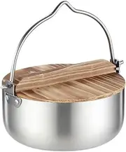 Stainless Steel Camping Cookware Set, Portable Nesting Pot and Pan Set