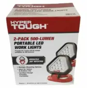 HyperTough 2-pack 500-Lumen Portable LED Work Lights Batteries Included New