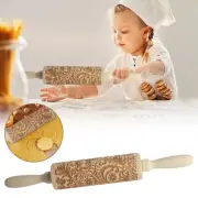 2021 Flower Rolling Pin Wooden Laser Cut Unique Design Cookies Embossed OY