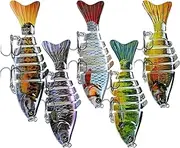 Multi-Jointed Swimbait | 4X Lifelike Fishing Swimbait Kit Segmented Swim by Itself,Slow Sinking Swim Bait for Bass for Freshwater Or Saltwater