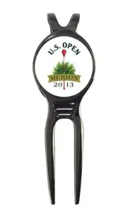 2013 US Merion Golf Ball Marker + Black Gunmetal Divot Tool