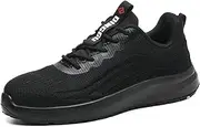[DINGGU] Steel Toe Shoes for Men Woman Non Slip Work Shoes,Comfortable Men's Work & Safety Footwear Lightweight Composite Toe Sneakers