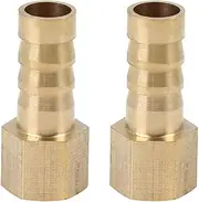 X AUTOHAUX 8mm Hose ID 1/8'' NPT Female Pipe Brass Hose Tail Barb Fitting Connector for Joiner Air Water Fuel Pipe for Car - 2 Pcs