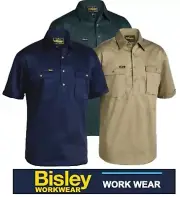 BISLEY WORKWEAR - COTTON DRILL CLOSED FRONT SHORT SLEEVE WORK SHIRT -BSC1433