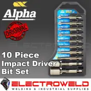 ALPHA ThunderZone 10 Pce Magnetic Impact Driver Drill Bit Set Phillips Hex TBS10