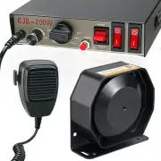 BooYu 12V 200W 9 Tones Police Warning Emergency Siren PA System [Slim Speaker...