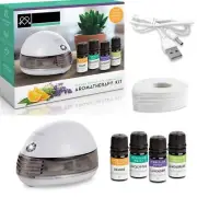Aromatherapy Essential USB Oil Diffuser with Oils Kit – 4 Pure Oils Set