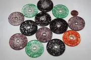 Glass Coins - 40-42 mm & 6-8 mm Thick - Assorted 3 to 4 Color * 12 Coins/Pack *