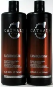 2 Bottles Catwalk By TIGI 25.36 Oz Fashionista Brunette Warm Tones Conditioner