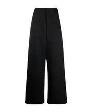 drop-crotch wide-leg trousers FR38 black