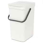 Brabantia Sort & Go 12L/35cm Food Waste Compost Bin w/Handle Trash Storage White