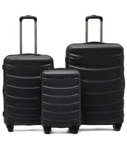 Tosca Interstellar 4-Wheel Expandable Suitcase Set of 3 - Black (Small, Medium &