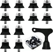 [CLKE] Pack of 12 Screw Studs, Replacement Cleats for Football Boots, Football Cleats, Replacement Plastic Cleats, with Special Key and Storage Box, Screw Caps for Football Boots and Rugby Shoes, black,