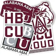 Desert Cactus Alabama A&M University Sticker Bulldogs AAMU Stickers Vinyl Decals Laptop Water Bottle Car Scrapbook (T2 HBCU-A)