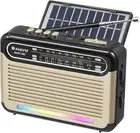 Solar Radio AM/FM/SW W/ Bluetooth, Rechargeable, USB/TF, Golden&Black