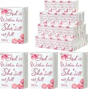Yinder 100 Pocket Tissues Travel Packs Bulk God Is Within Her, She Will Not Fall 3 Ply Paper Facial Tissues Travel Size Inspirational Mini Tissues Packs Individual Tissue Packs for Wedding Graduation