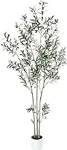 SwinDuck 7 Feet (84'') Olive Tree Fluffy Artificial Plants Indoor for Home Corner, Faux Olive Tree for Modern Home Office Living Room Floor Decor Indoor