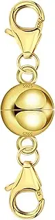 [ALEXCRAFT] 14K Gold Magnetic Necklace Clasps and Closures 925 Sterling Silver Double Lobster Clasp Magnetic Jewelry Clasps for Necklaces