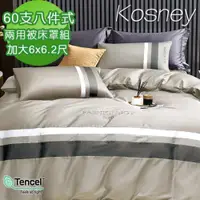 在飛比找ETMall東森購物網優惠-KOSNEY 錦繡年華淺灰 頂級加大60支100%天絲TEN