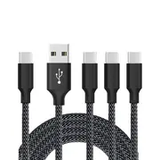 Catzon 1M 2M 3M 4Packs USB Type C Cable Nylon Braided W Phone Cable Fast Charger Cable USB Cord -Black Gray