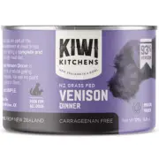 Kiwi Kitchens Grass Fed Canned Wet Dog Food Venison Dinner 18 x 170g